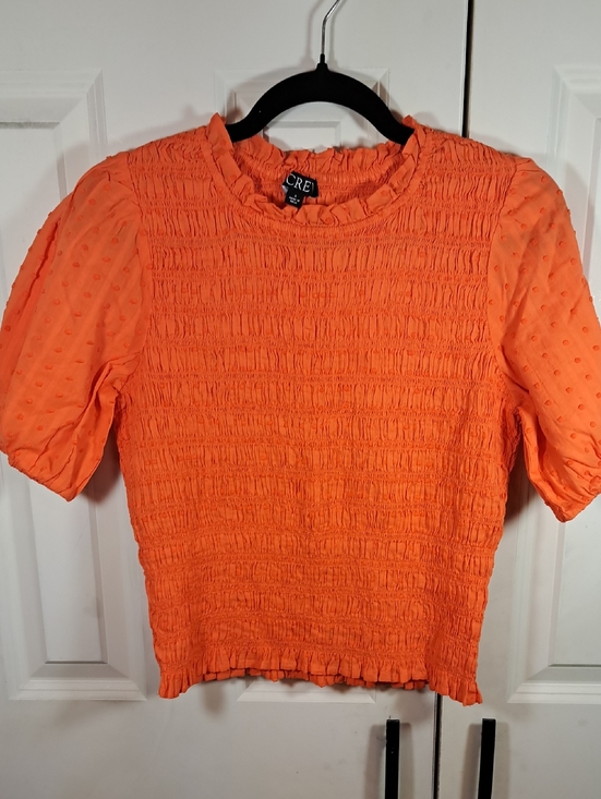 J. Crew Tops - J. Crew Orange Smocked Puff Sleeve Blouse